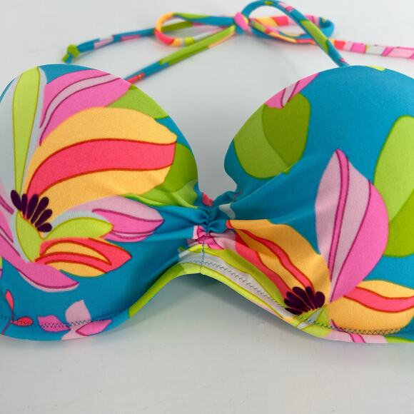 Victoria’s Secret aquarium tropical print bikini top 34B - Picture 2 of 6